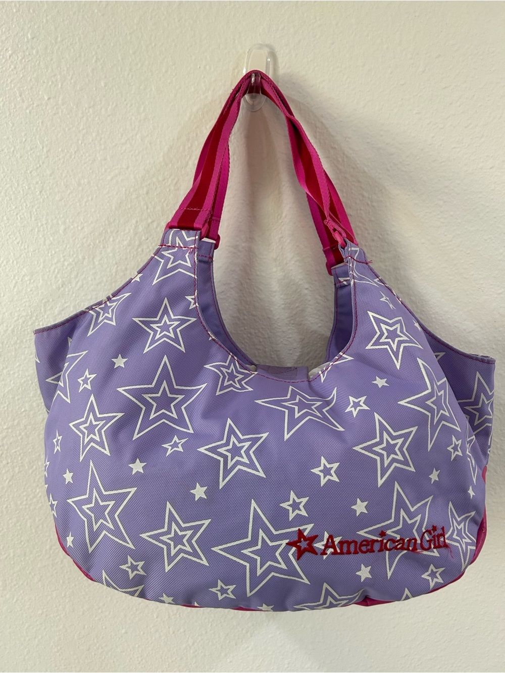 American Girl Two Doll Starry Print Tote with Pink Straps